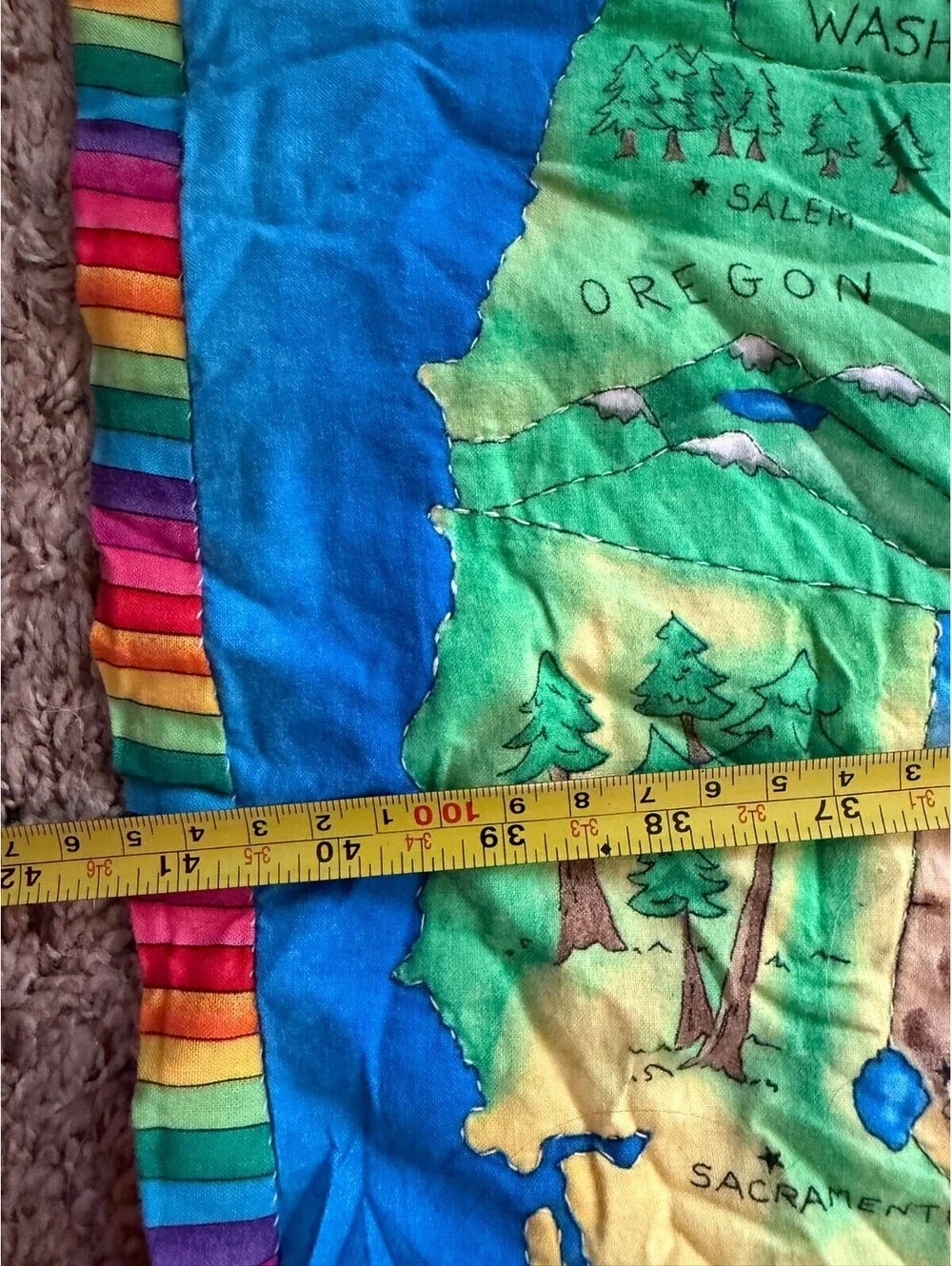 Map of the USA Crib Blanket/Quilt or Wall Hanging